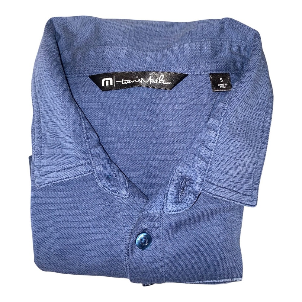 Travis Mathew Mens Golf Polo Shirt Size Small Blue Short Sleeve Lightweight - Picture 3 of 7